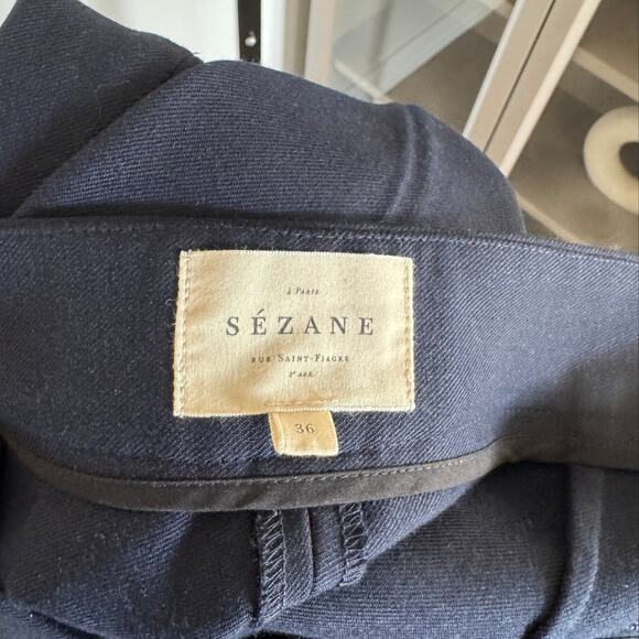 Sezane Navy Straight Leg Pants - Picture 5 of 6